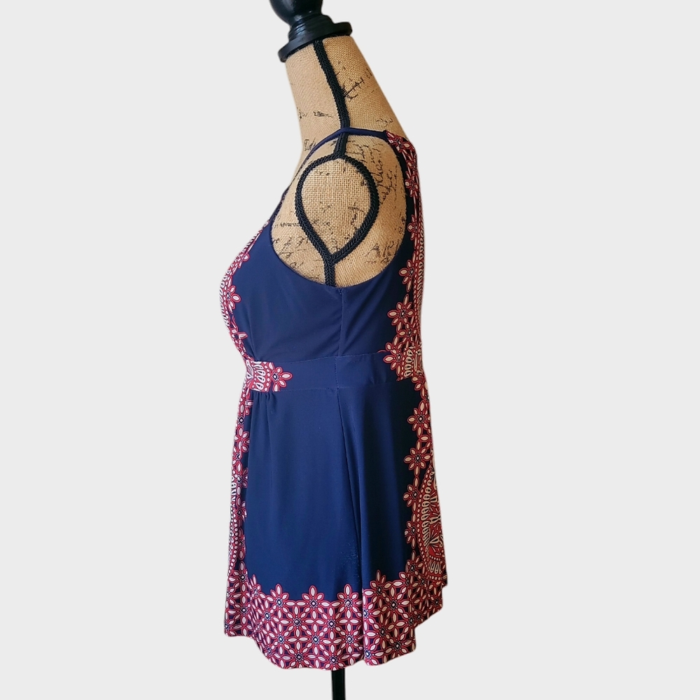 INC Red and Blue Halter Top Size Medium - Picture 4 of 8